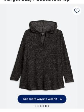 bobeau Charcoal Hooded Knit Top